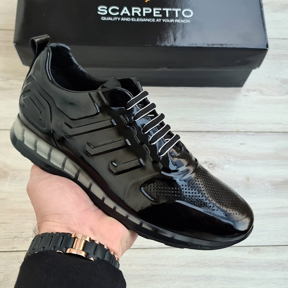 Scarpetto Other - Black Patent Leather Sneakers for Men
